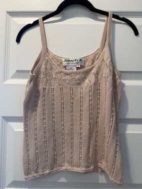 Joseph A. Silk Blend Knit Tank with Sequins Beaded Embellished